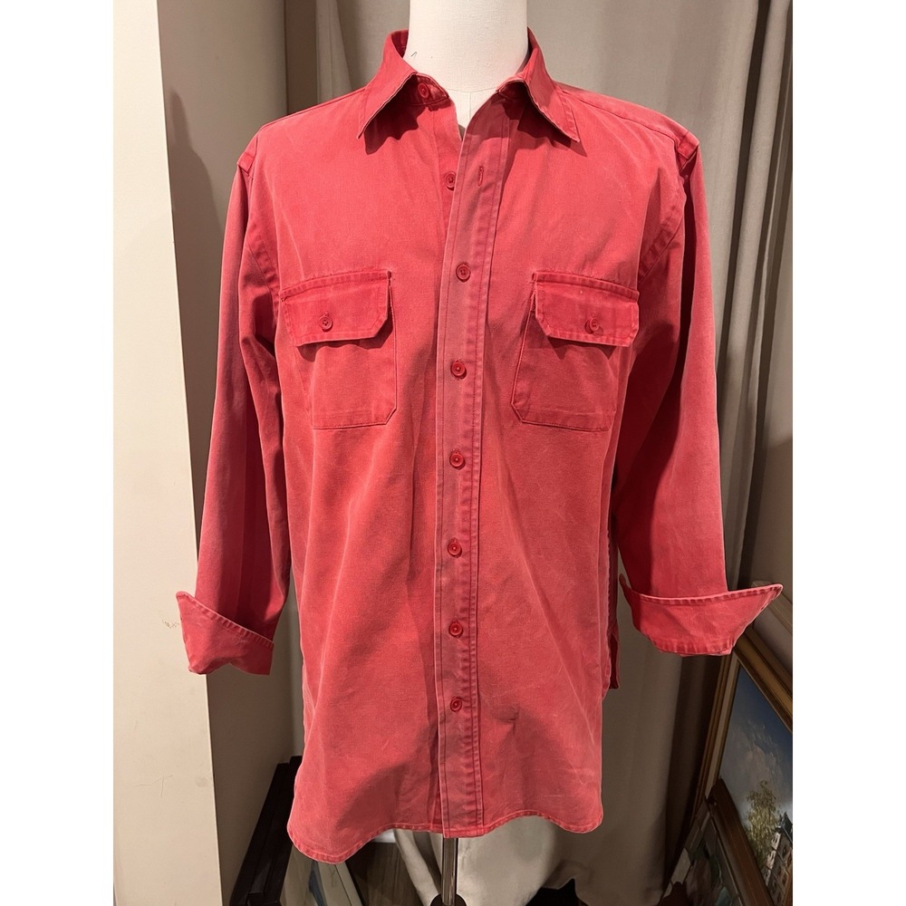 J Peterman Men's Button Up Shirt Size 46 Red‎